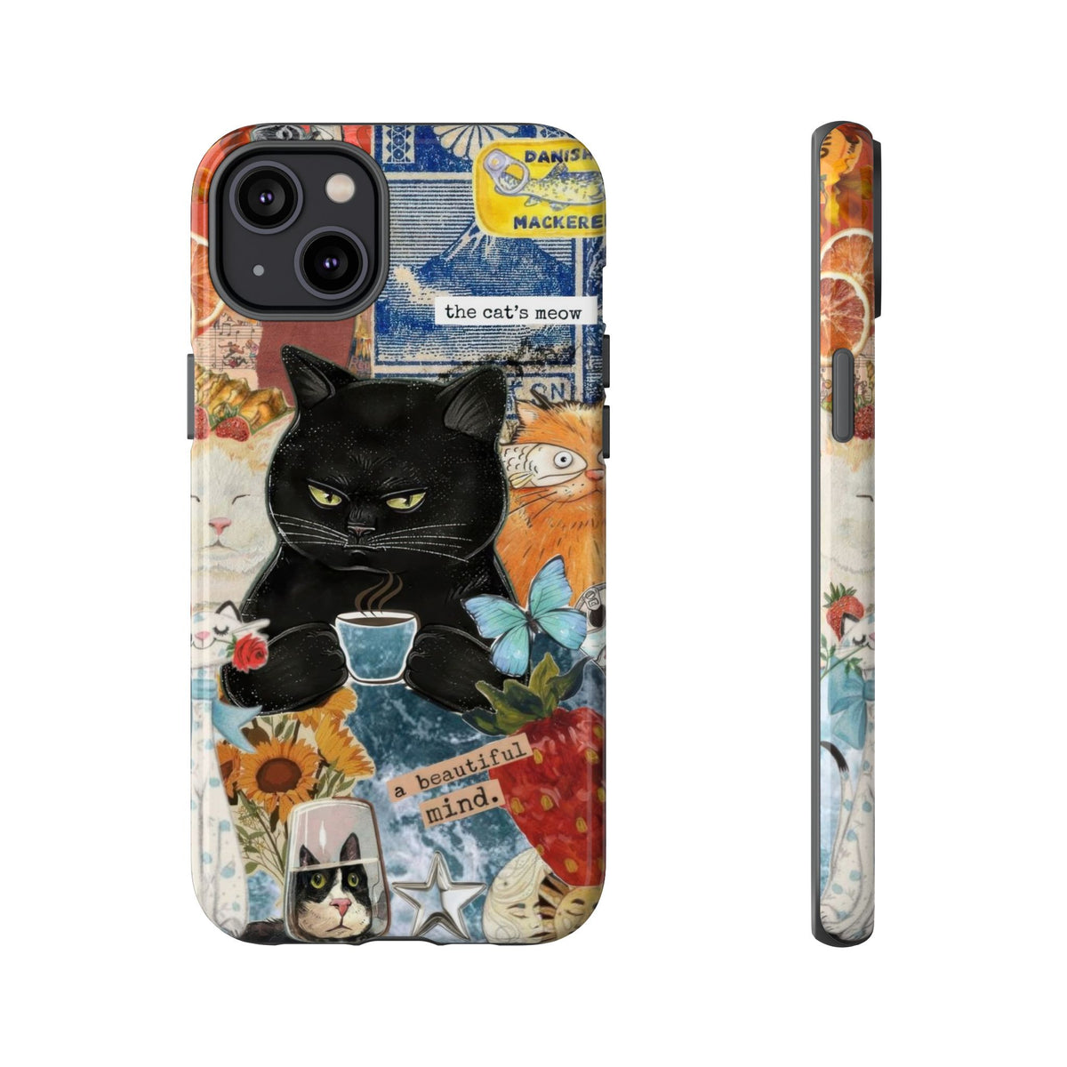 Aesthetic Cats Case - Vintage Kitty Graphic Tough Phone Cases