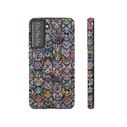 Aesthetic Cats Case - Vintage Kitty Graphic Tough Phone Cases