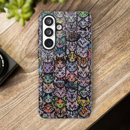 Aesthetic Cats Case - Vintage Kitty Graphic Tough Phone Cases
