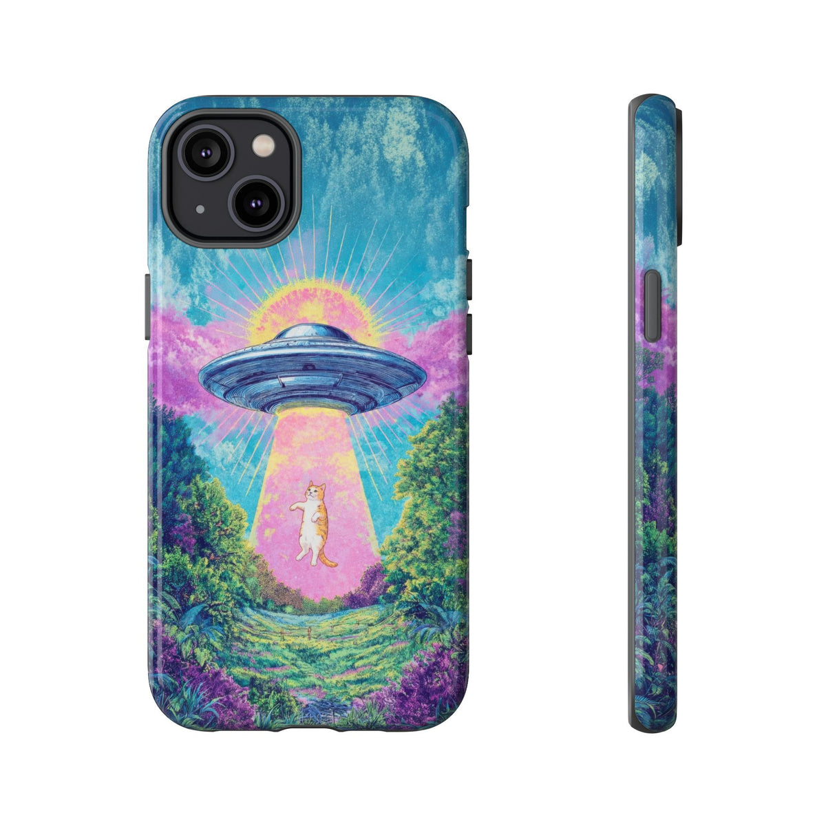 Vintage Alien UFO Graphic Tough Phone Cases