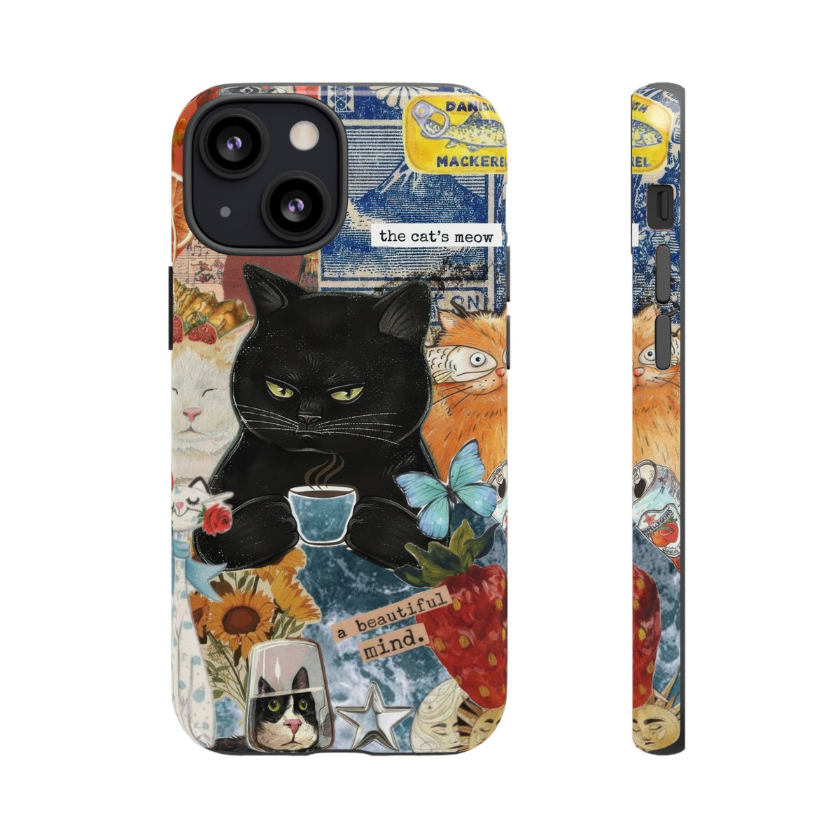 Aesthetic Cats Case - Vintage Kitty Graphic Tough Phone Cases