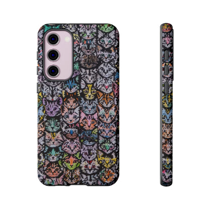 Aesthetic Cats Case - Vintage Kitty Graphic Tough Phone Cases