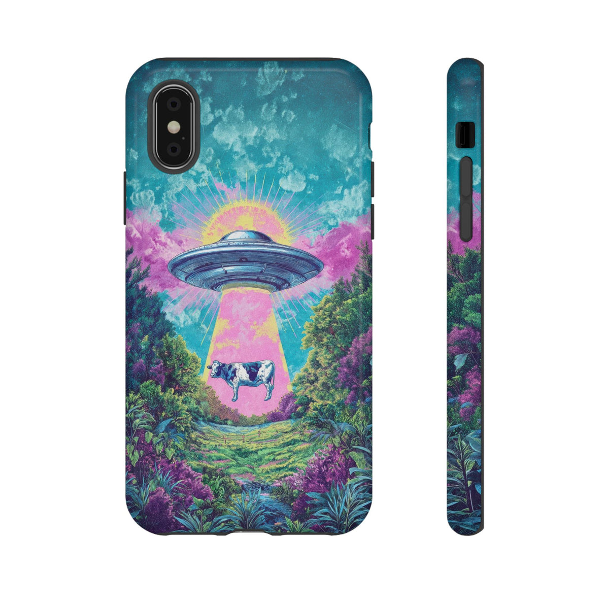 Vintage Alien UFO Graphic Tough Phone Cases