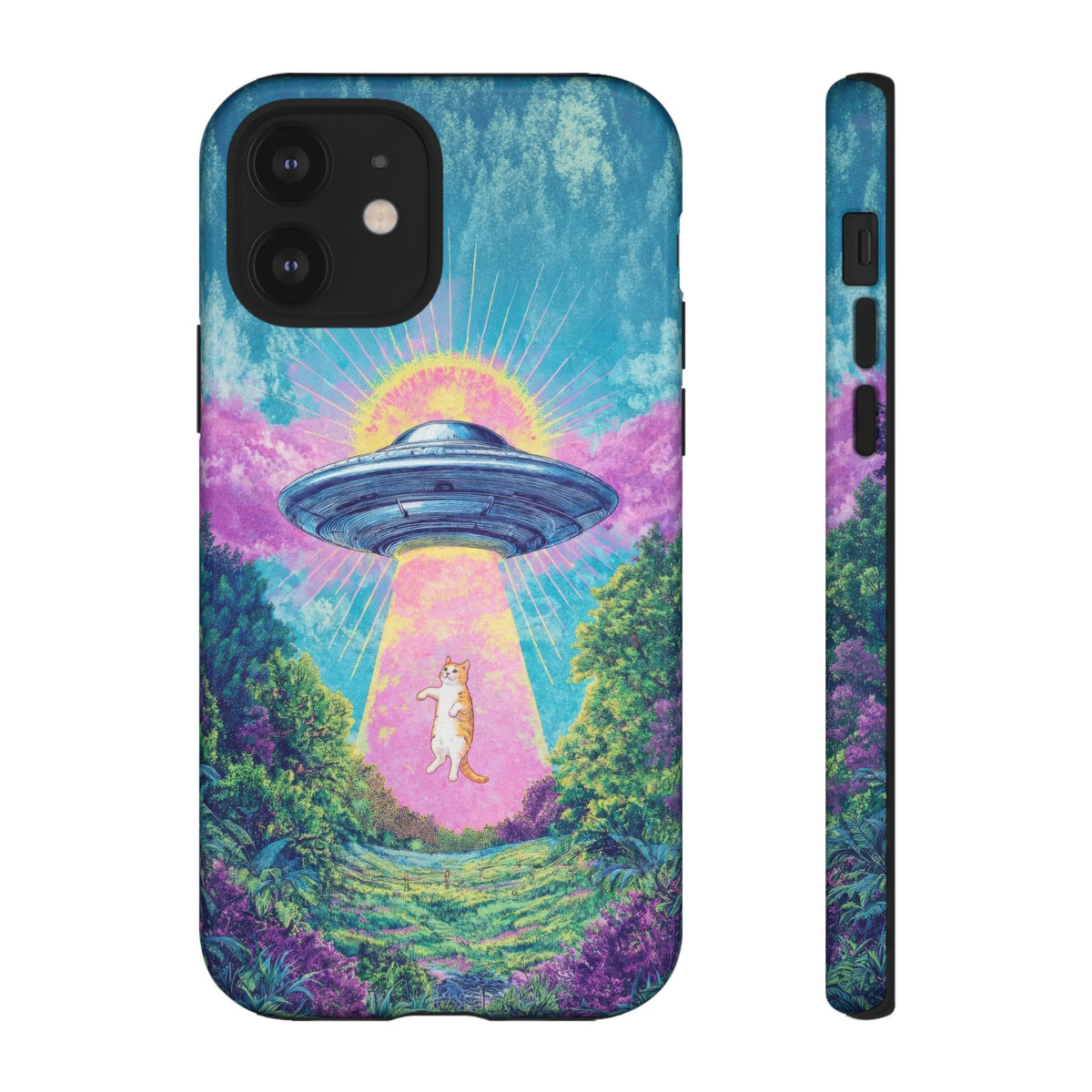 Vintage Alien UFO Graphic Tough Phone Cases