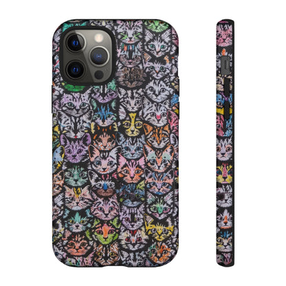Aesthetic Cats Case - Vintage Kitty Graphic Tough Phone Cases