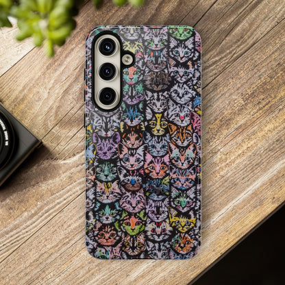 Aesthetic Cats Case - Vintage Kitty Graphic Tough Phone Cases
