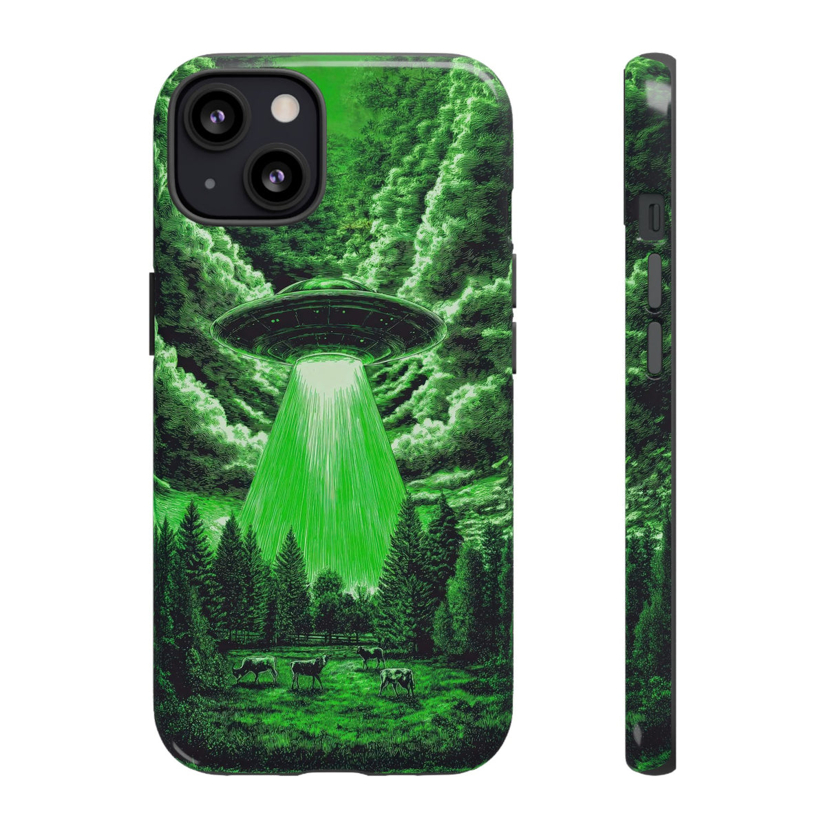 Vintage Alien UFO Graphic Tough Phone Cases