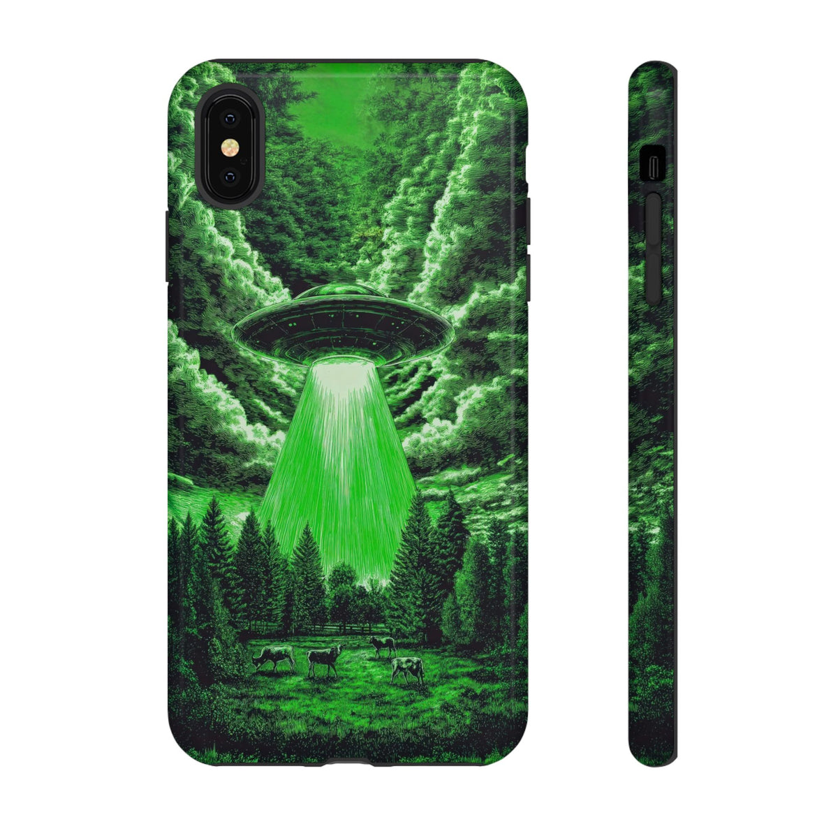 Vintage Alien UFO Graphic Tough Phone Cases