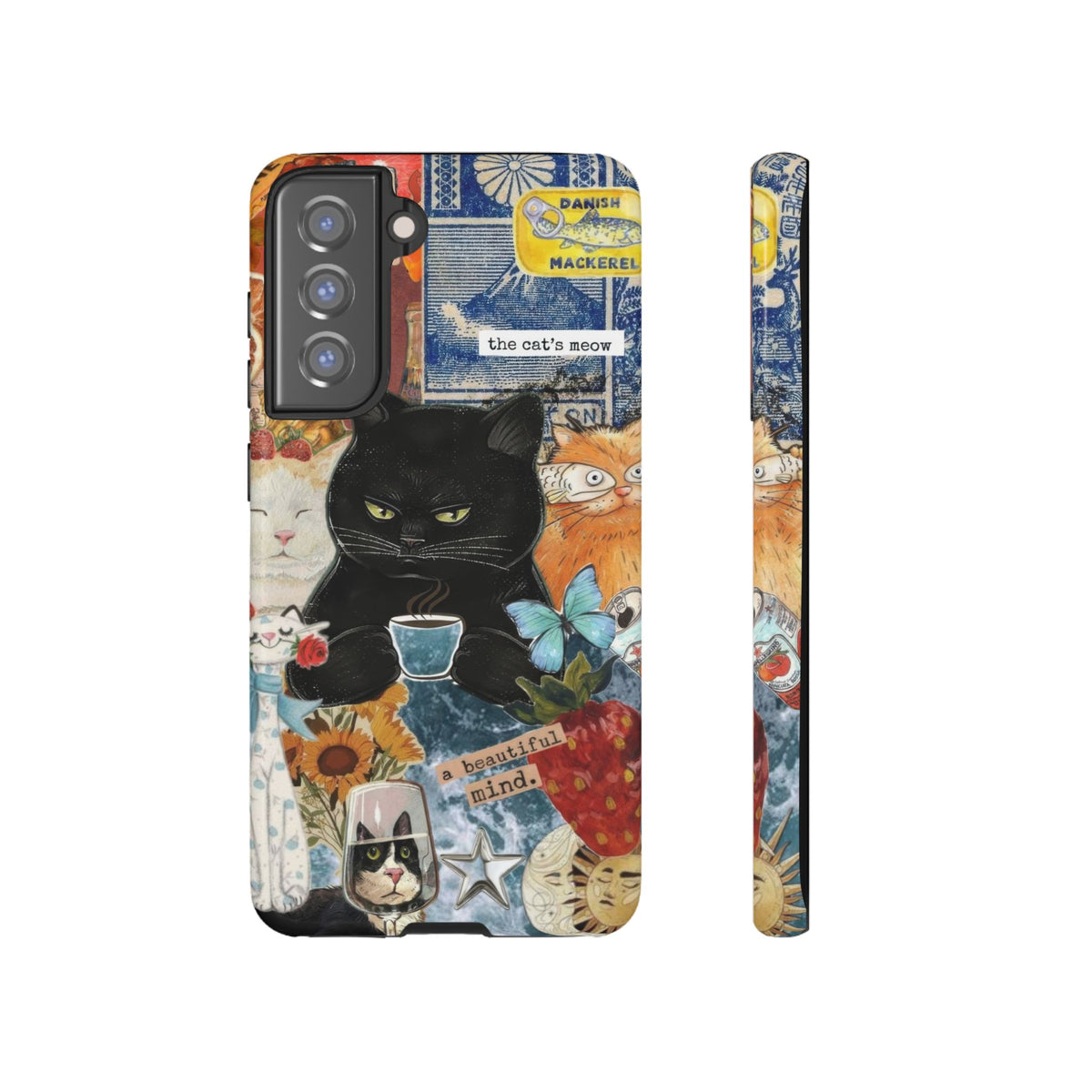 Aesthetic Cats Case - Vintage Kitty Graphic Tough Phone Cases