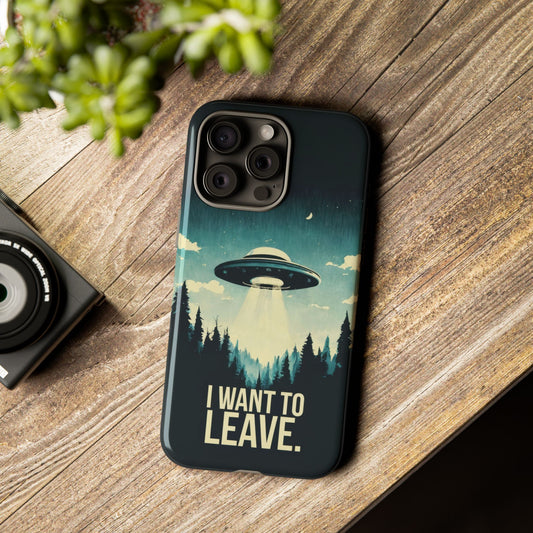 Vintage Alien UFO Graphic Tough Phone Cases