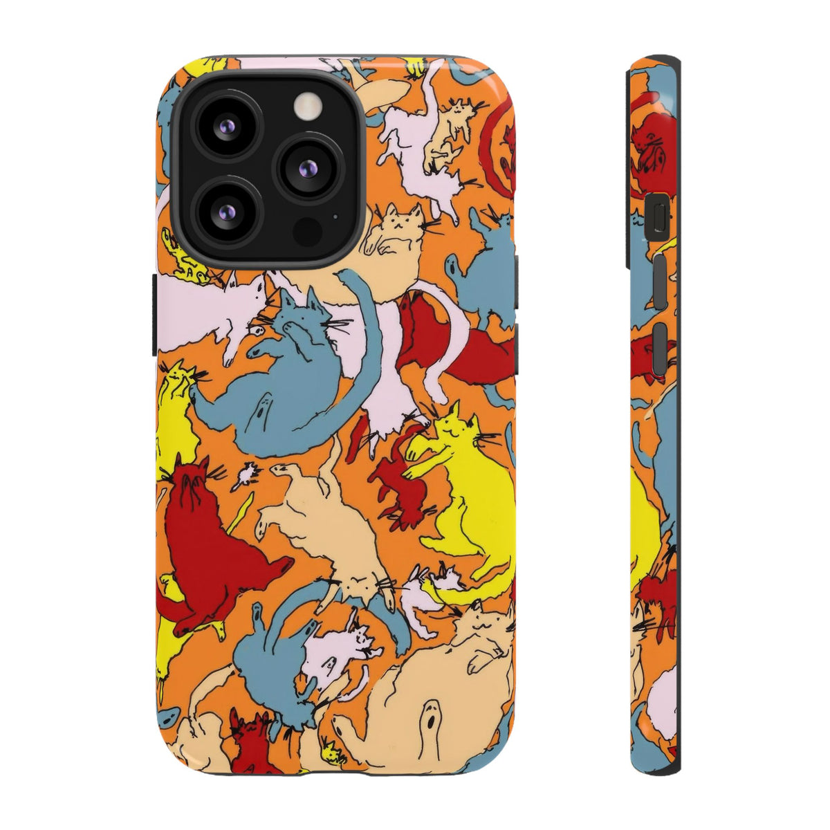 Aesthetic Cats Case - Vintage Kitty Graphic Tough Phone Cases
