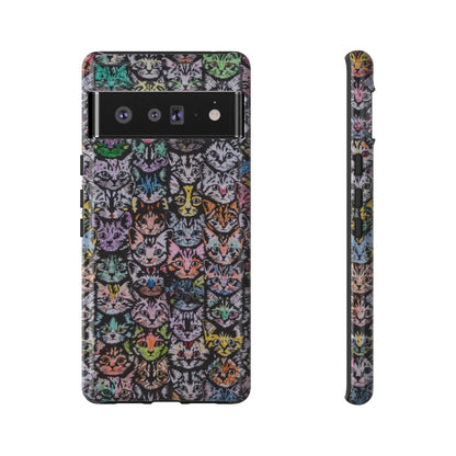 Aesthetic Cats Case - Vintage Kitty Graphic Tough Phone Cases