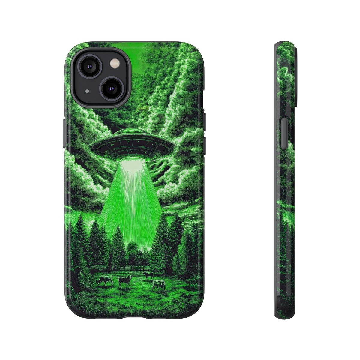 Vintage Alien UFO Graphic Tough Phone Cases