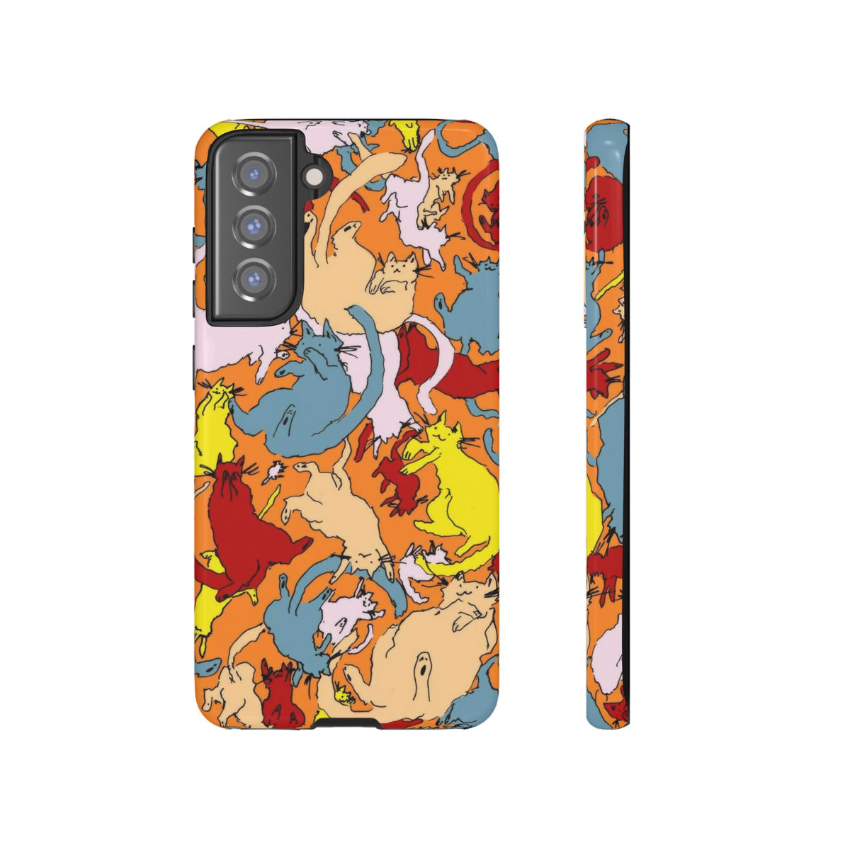 Aesthetic Cats Case - Vintage Kitty Graphic Tough Phone Cases