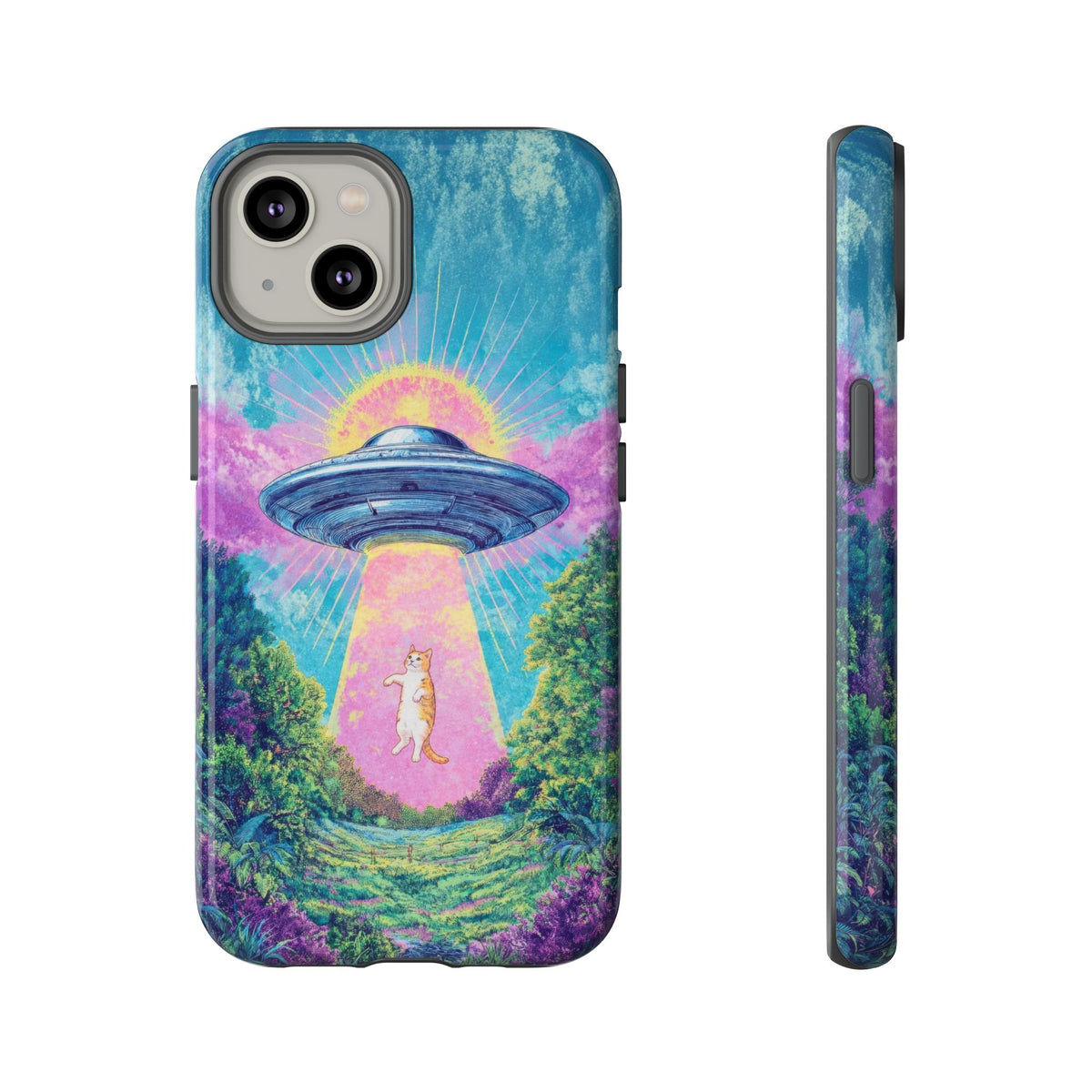 Vintage Alien UFO Graphic Tough Phone Cases