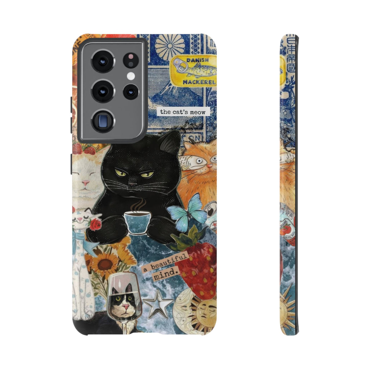 Aesthetic Cats Case - Vintage Kitty Graphic Tough Phone Cases