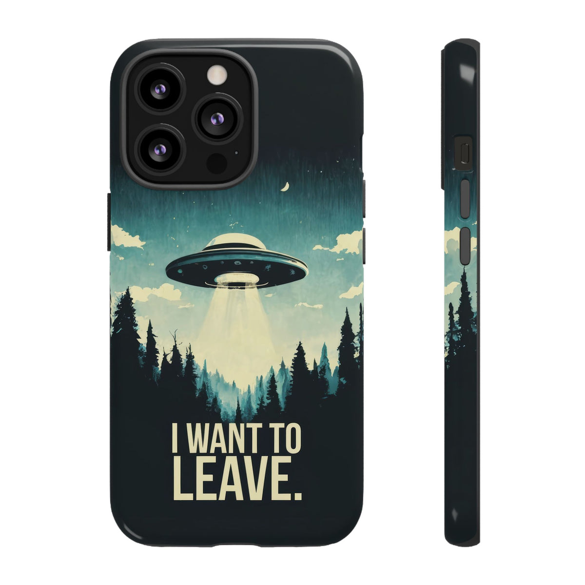 Vintage Alien UFO Graphic Tough Phone Cases
