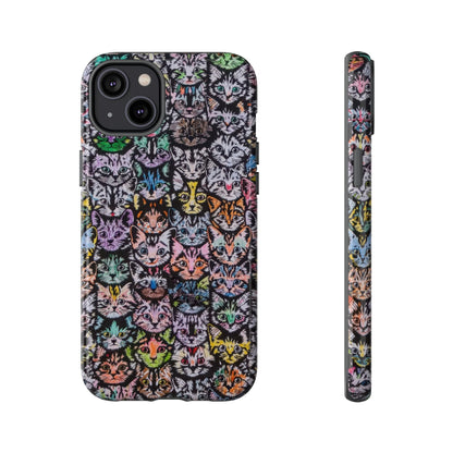 Aesthetic Cats Case - Vintage Kitty Graphic Tough Phone Cases