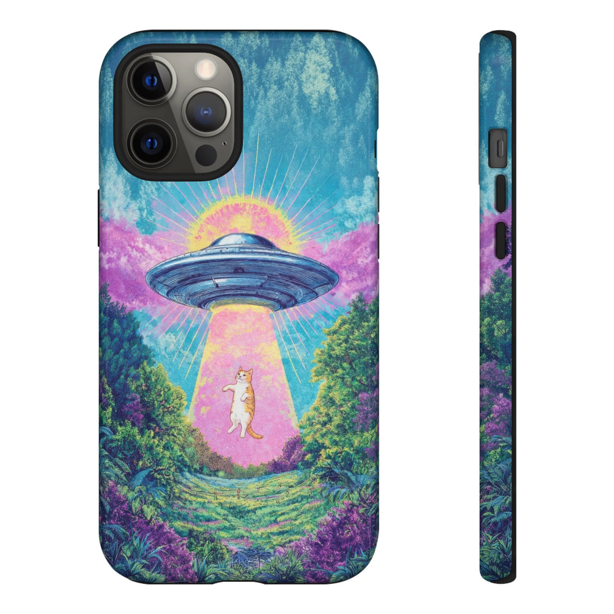 Vintage Alien UFO Graphic Tough Phone Cases