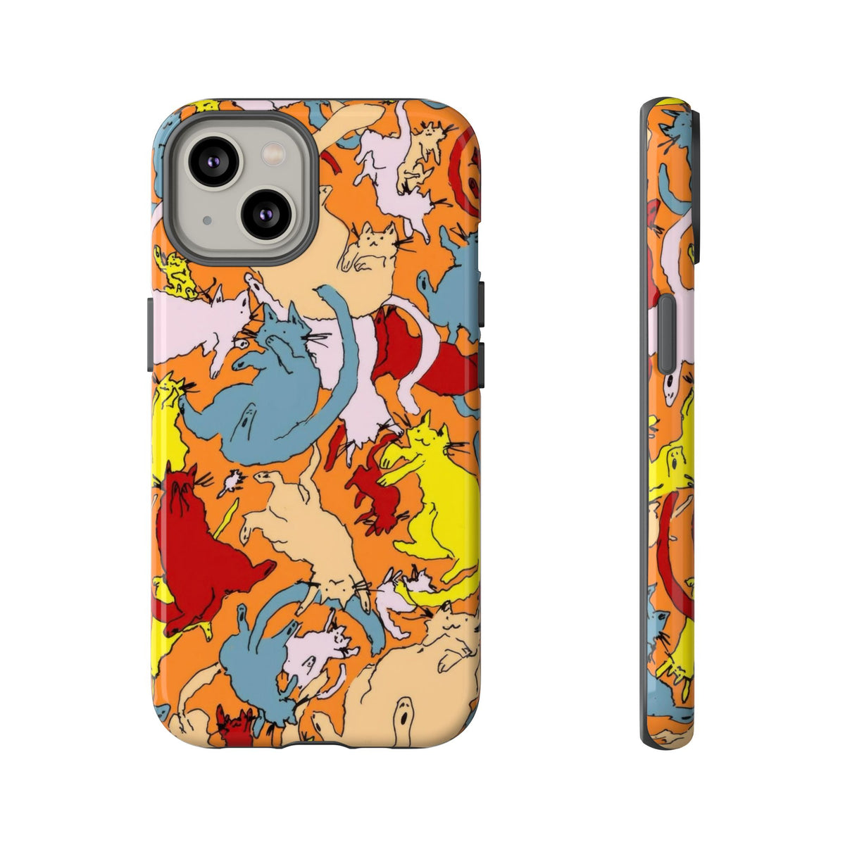 Aesthetic Cats Case - Vintage Kitty Graphic Tough Phone Cases