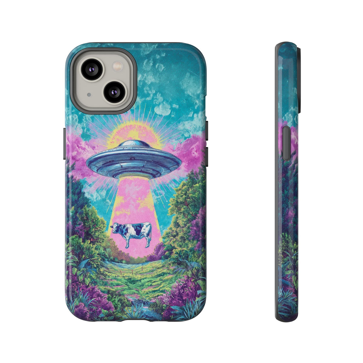 Vintage Alien UFO Graphic Tough Phone Cases