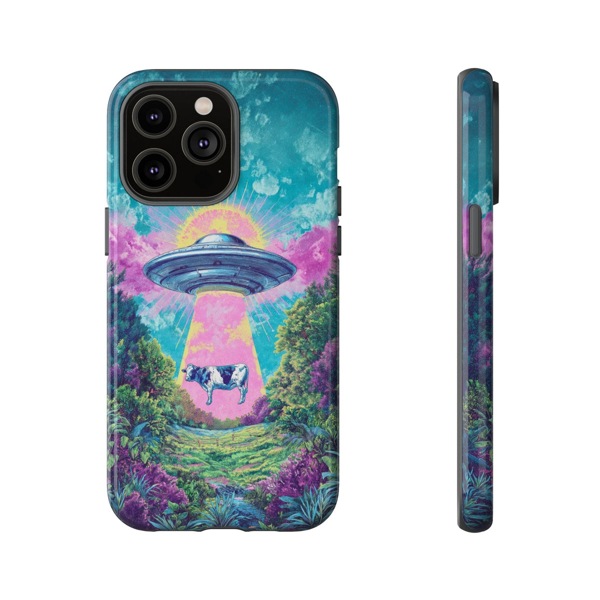 Vintage Alien UFO Graphic Tough Phone Cases