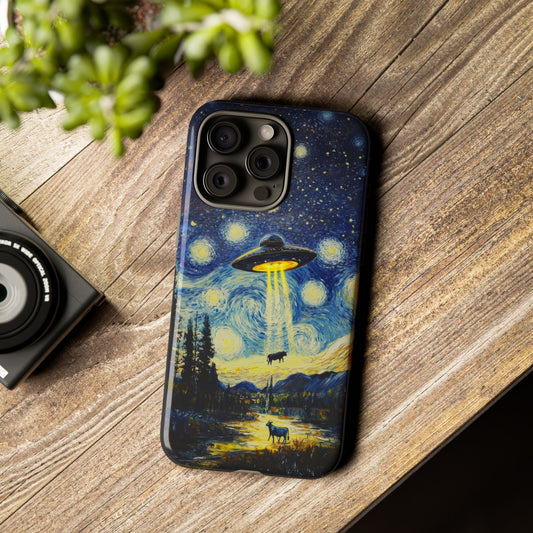 Vintage Alien UFO Graphic Tough Phone Cases