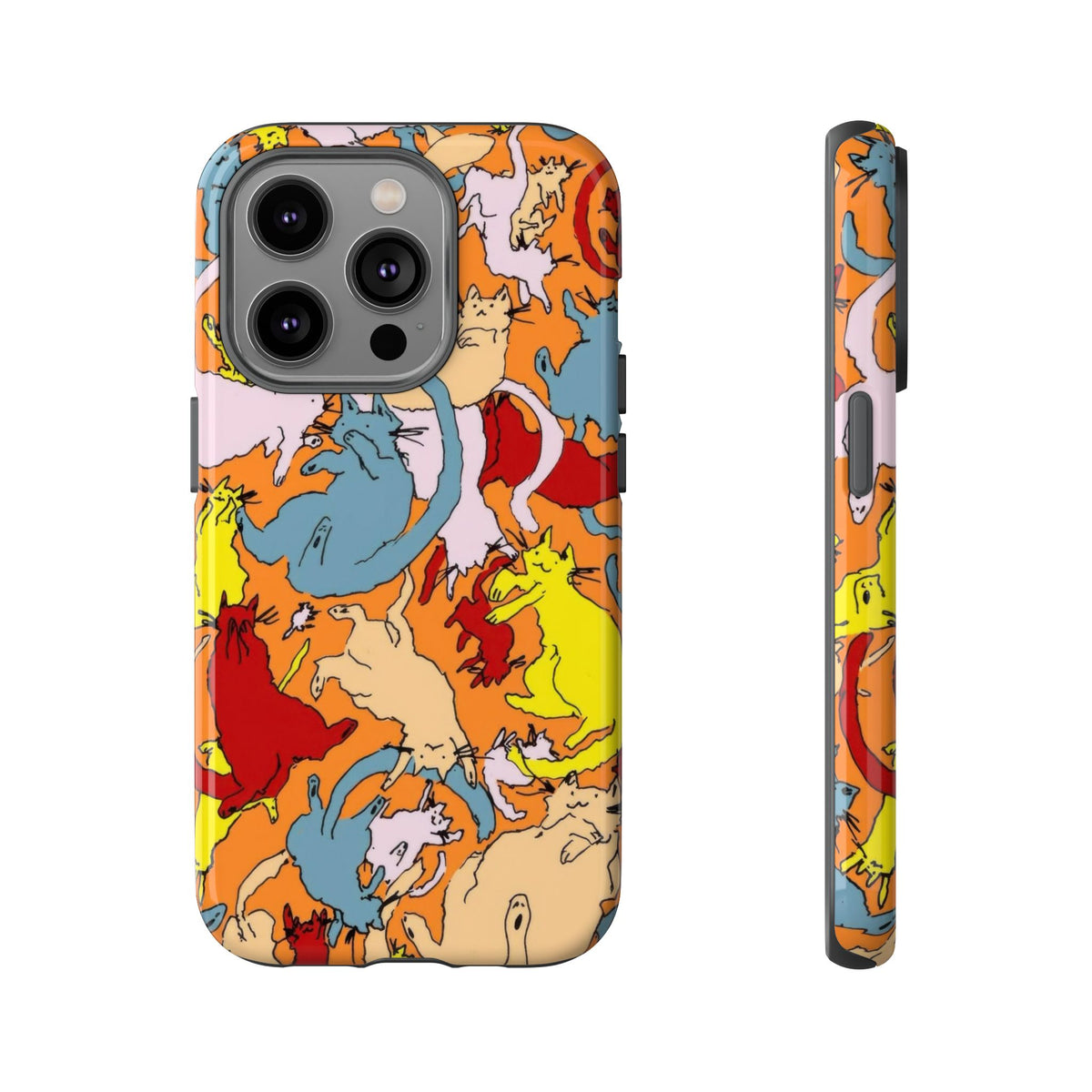 Aesthetic Cats Case - Vintage Kitty Graphic Tough Phone Cases