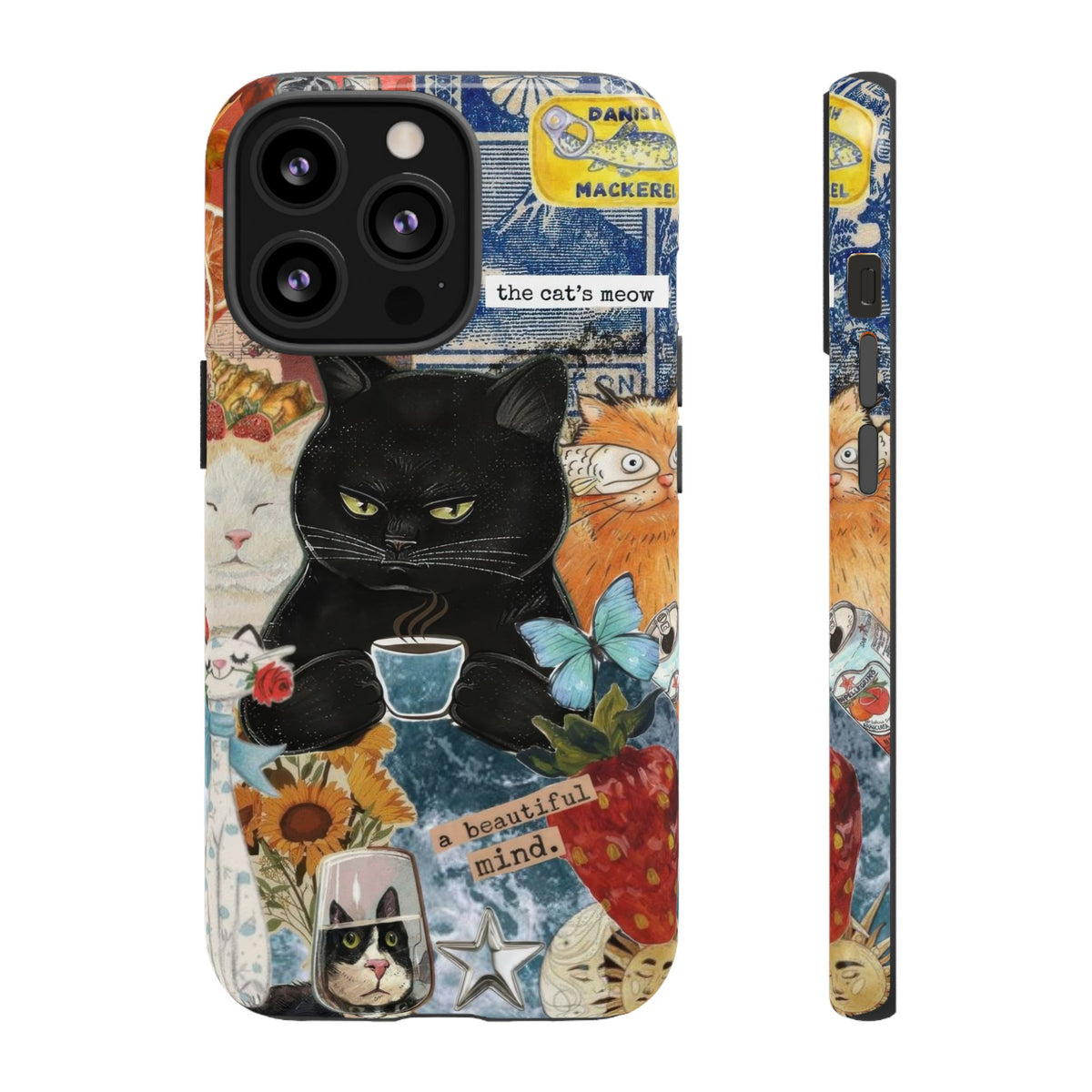 Aesthetic Cats Case - Vintage Kitty Graphic Tough Phone Cases