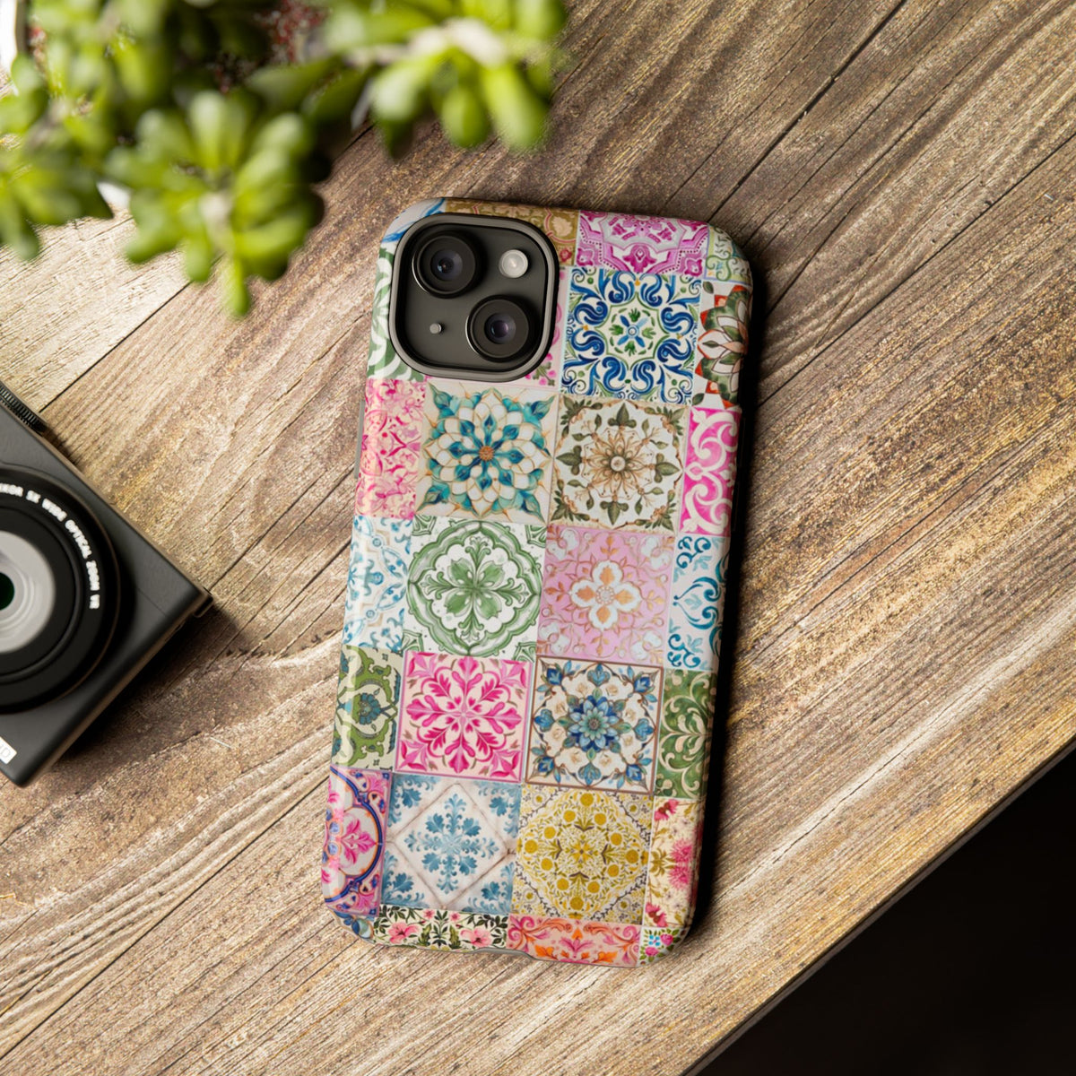 Vintage Mosaic Tile Graphic Tough Phone Cases