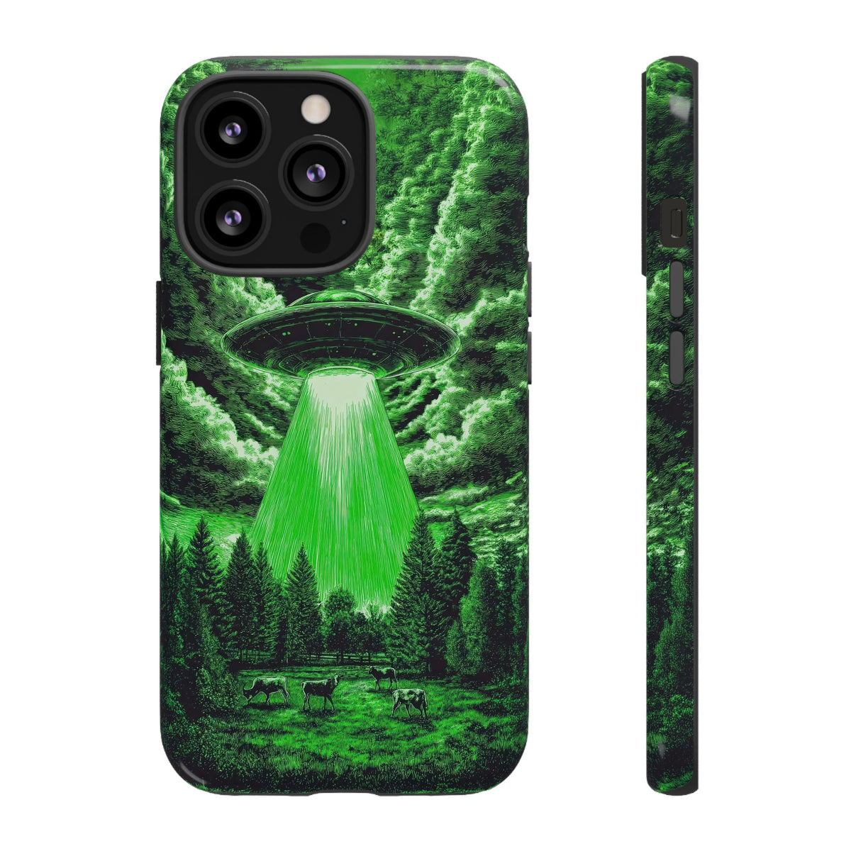 Vintage Alien UFO Graphic Tough Phone Cases