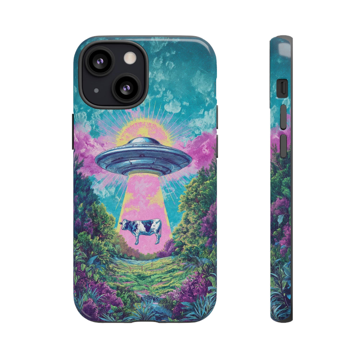 Vintage Alien UFO Graphic Tough Phone Cases