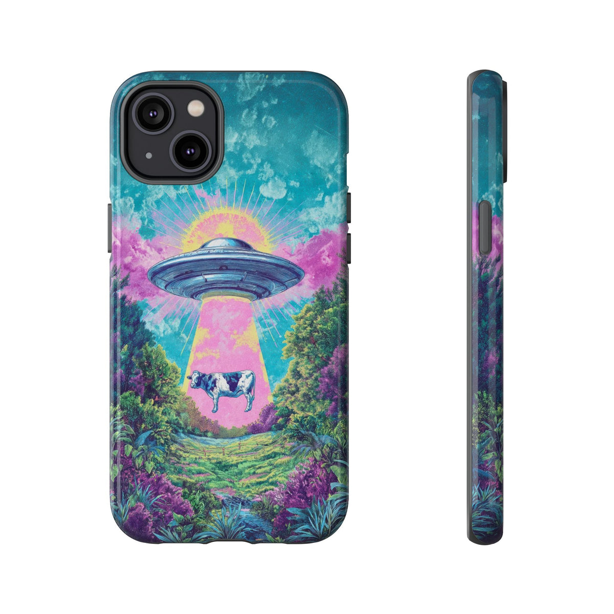 Vintage Alien UFO Graphic Tough Phone Cases