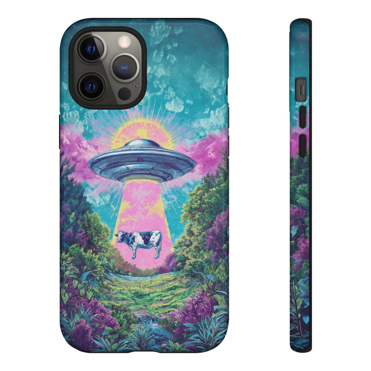 Vintage Alien UFO Graphic Tough Phone Cases