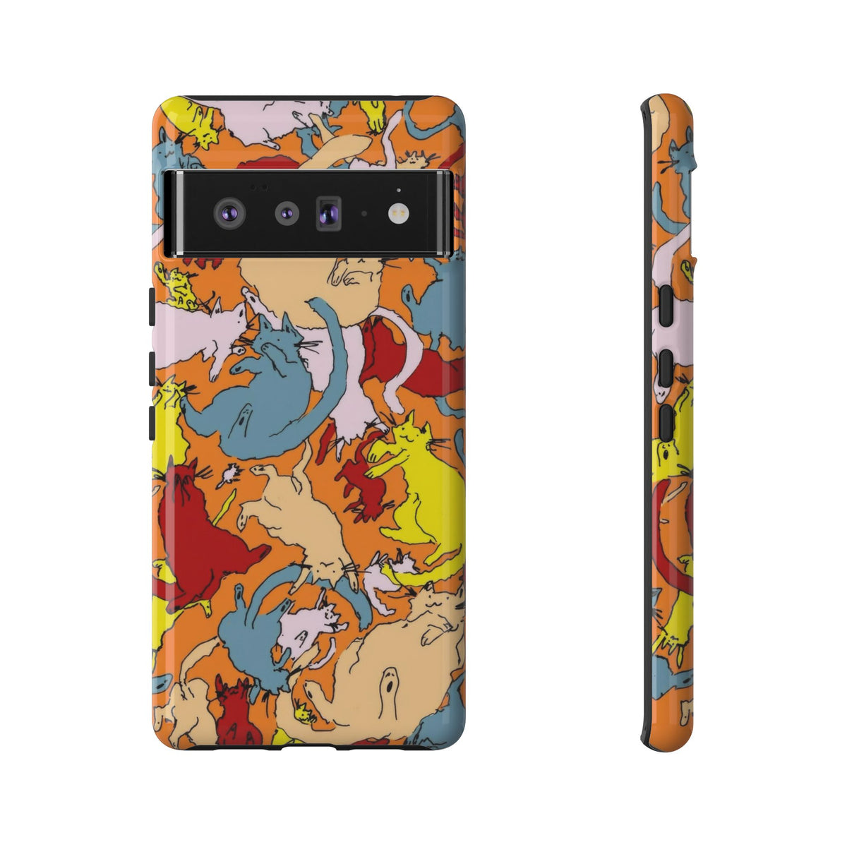 Aesthetic Cats Case - Vintage Kitty Graphic Tough Phone Cases