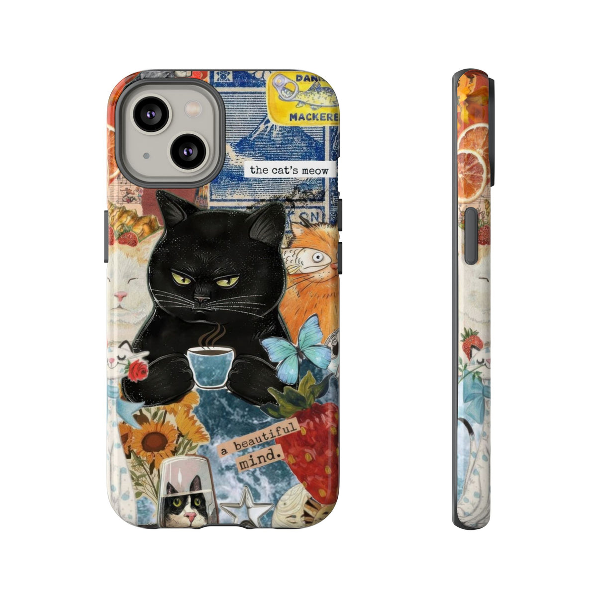 Aesthetic Cats Case - Vintage Kitty Graphic Tough Phone Cases