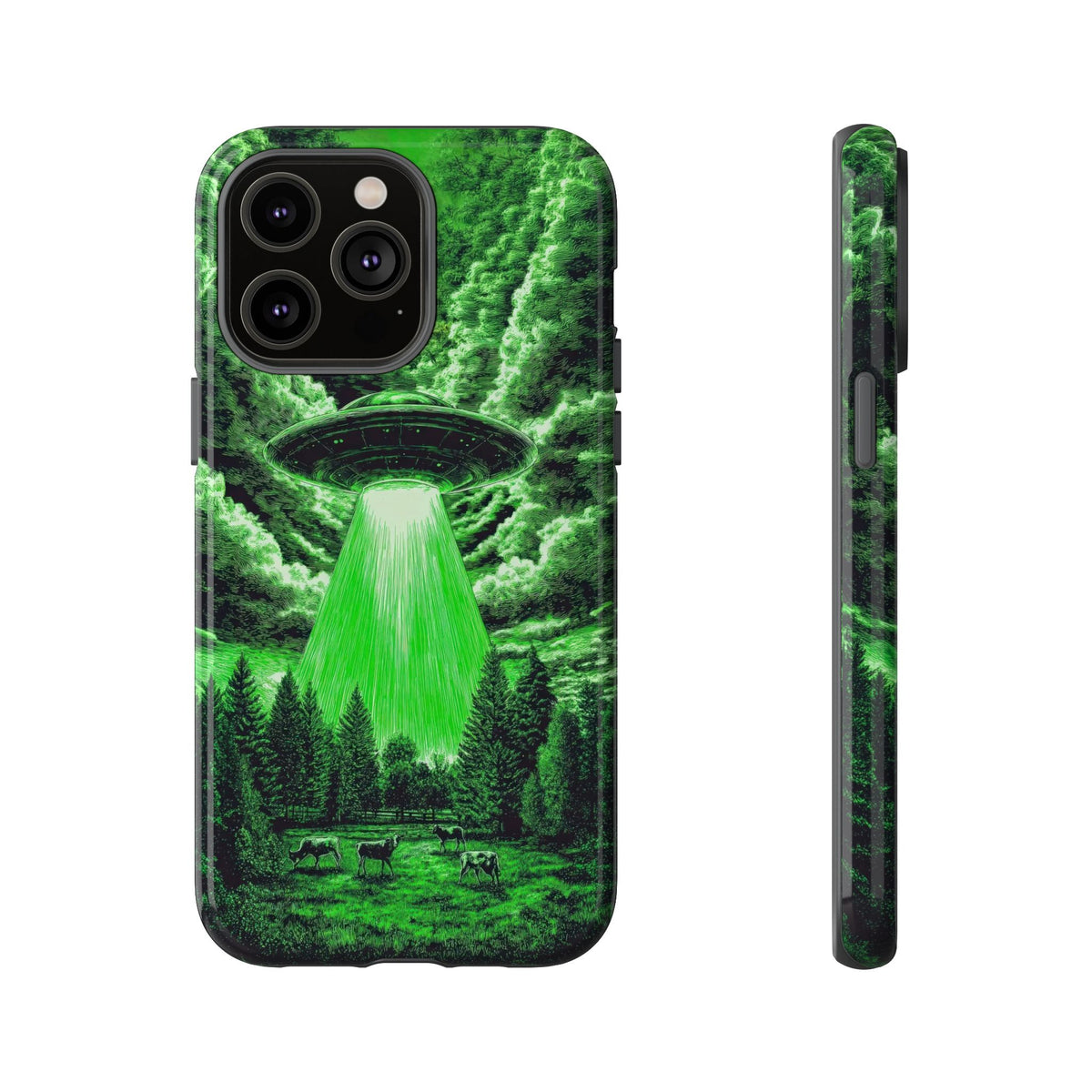 Vintage Alien UFO Graphic Tough Phone Cases