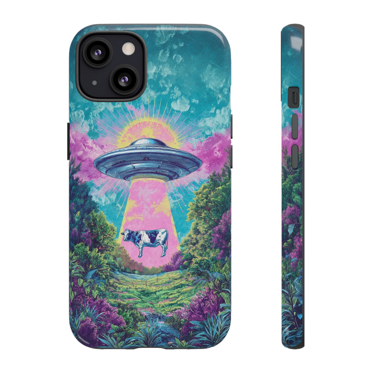 Vintage Alien UFO Graphic Tough Phone Cases