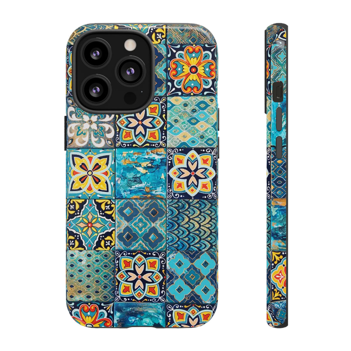 Vintage Mosaic Tile Graphic Tough Phone Cases