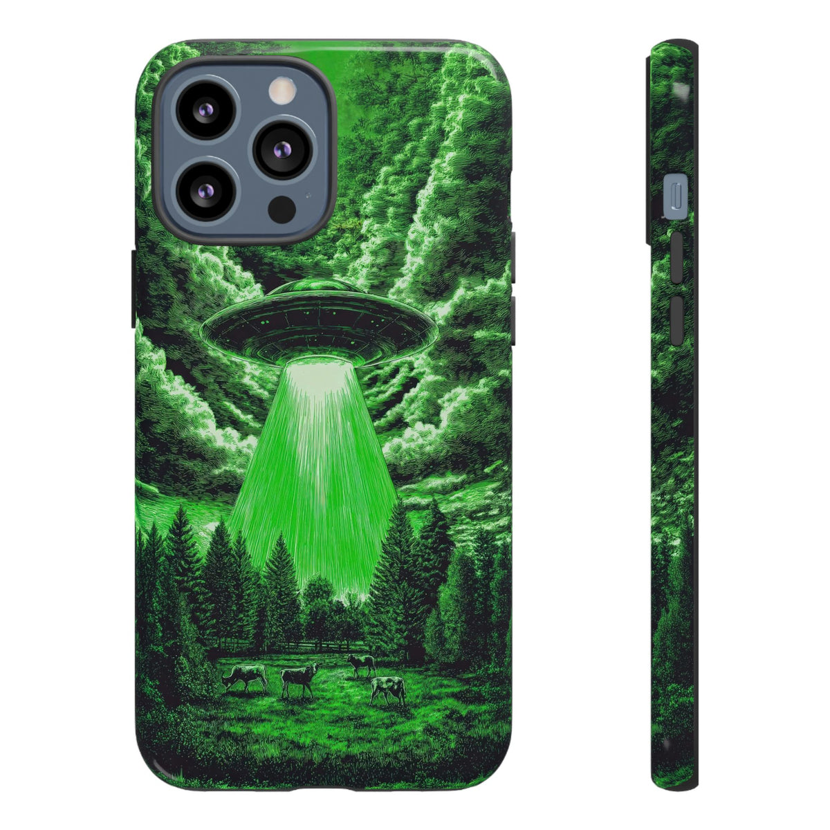 Vintage Alien UFO Graphic Tough Phone Cases