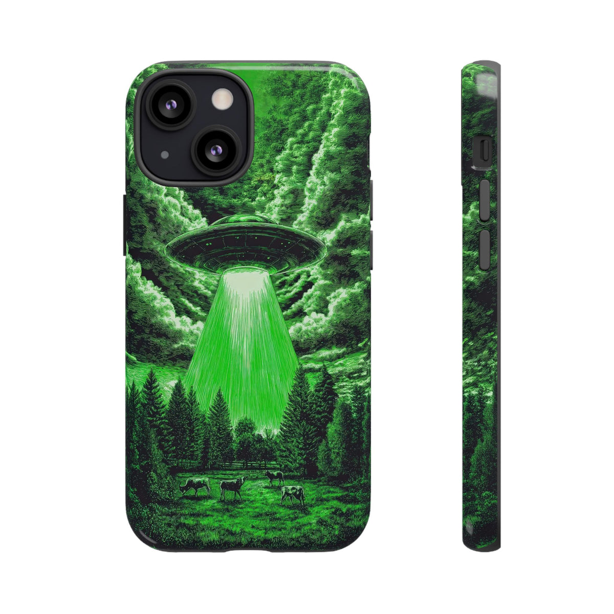 Vintage Alien UFO Graphic Tough Phone Cases