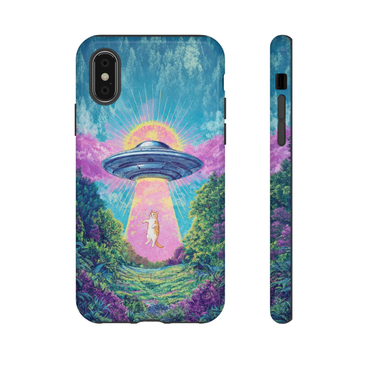 Vintage Alien UFO Graphic Tough Phone Cases