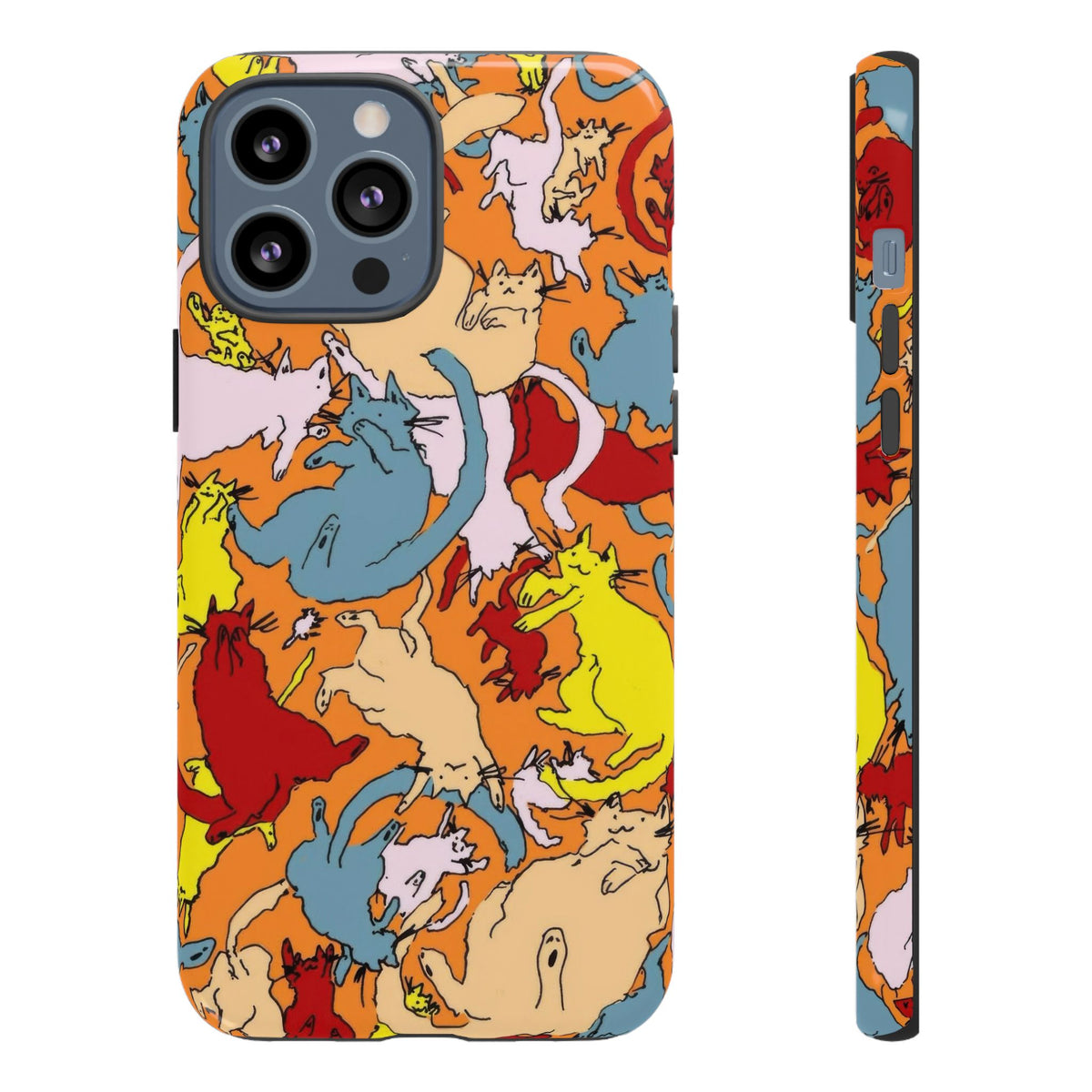 Aesthetic Cats Case - Vintage Kitty Graphic Tough Phone Cases