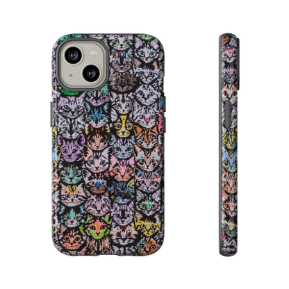 Aesthetic Cats Case - Vintage Kitty Graphic Tough Phone Cases