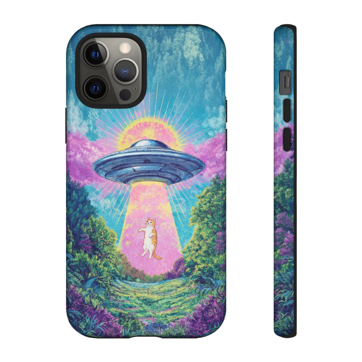 Vintage Alien UFO Graphic Tough Phone Cases
