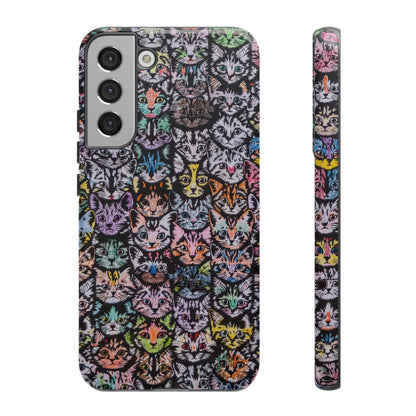 Aesthetic Cats Case - Vintage Kitty Graphic Tough Phone Cases