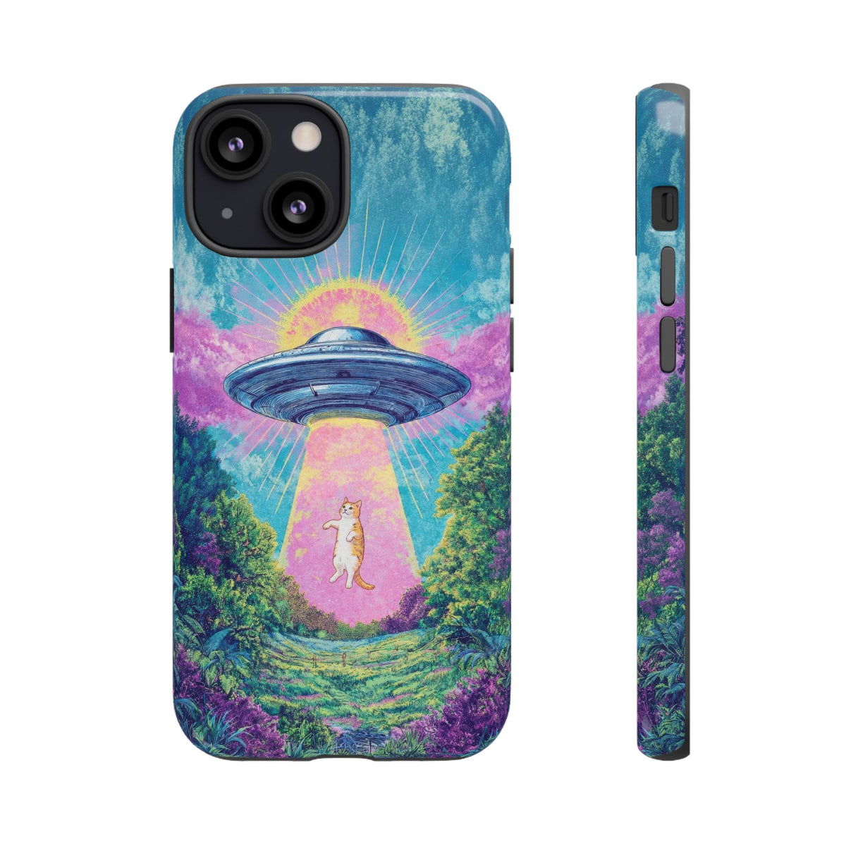 Vintage Alien UFO Graphic Tough Phone Cases