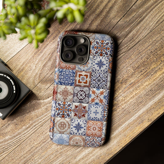 Vintage Mosaic Tile Graphic Tough Phone Cases