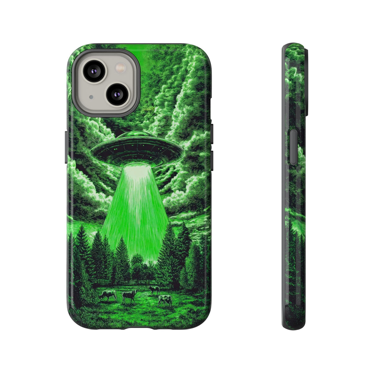Vintage Alien UFO Graphic Tough Phone Cases
