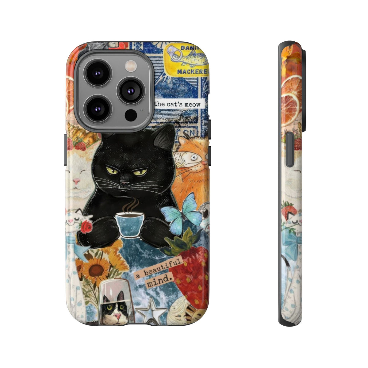 Aesthetic Cats Case - Vintage Kitty Graphic Tough Phone Cases